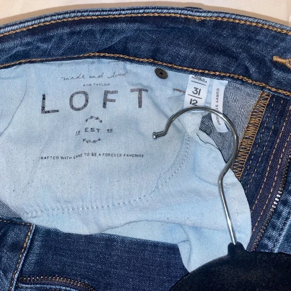 LOFT Curvy Straight Jean Raw Hem 31/12 - Picture 6 of 6